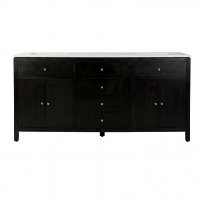 Nora 72 in. W Quartz Double Sink Bathroom Vanity Set