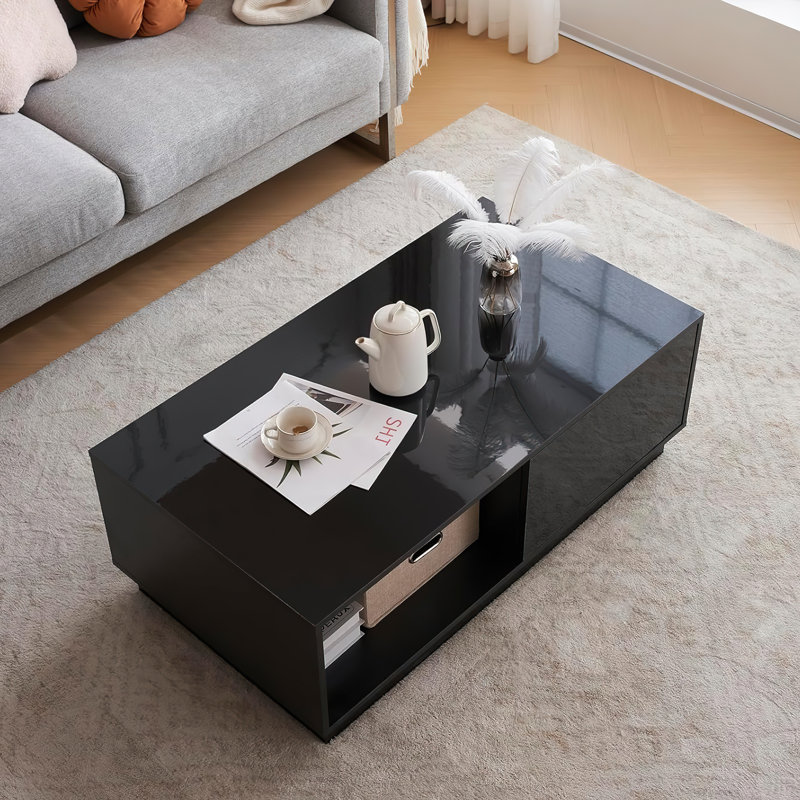 Coffee Table with Storage, Black