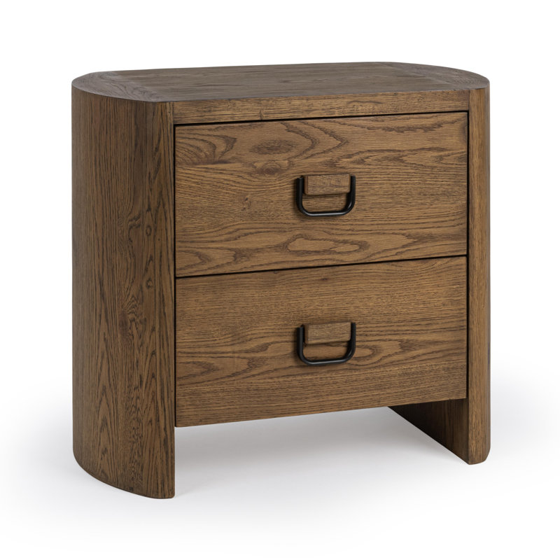 Kyrie 2-Drawer Oak Veneer Nightstand