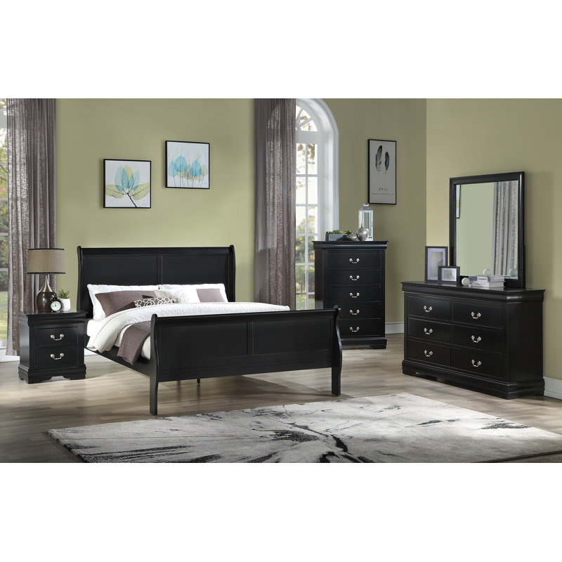 Mobilier de chambre à coucher grand lit en bois massif