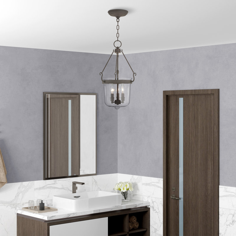 Luminaire suspendu pour pot 3 lumières Walbridge, Bronze