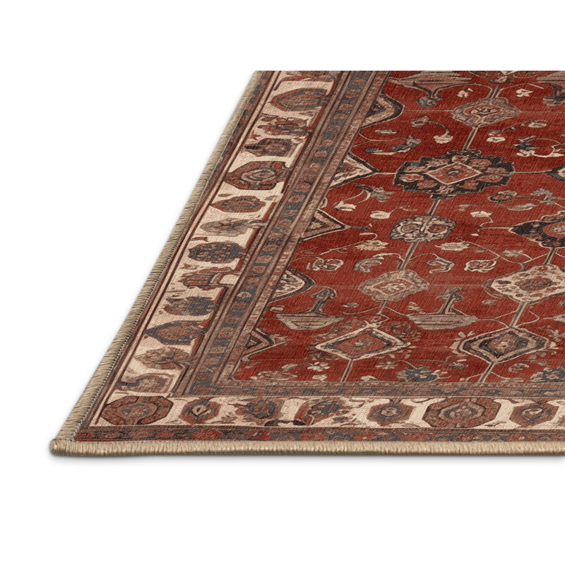 Tapis brun lavable à la machine, Rond 3 pi
