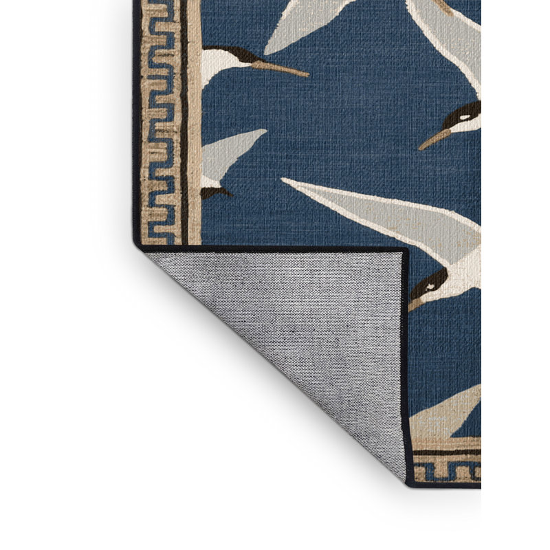 Washable Arctic Tern Birds Area Rug, Round 6'