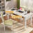 55.12"Cream White Retro Rectangle Solid Wood Writing Desk,3-drawer-152911783