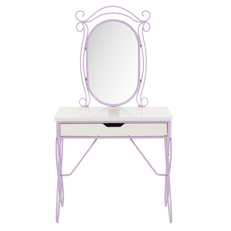 Table de coiffeuse, ensemble de meuble-lavabo en cuir synthétique blanc et clair