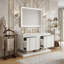 Meuble-lavabo mural de 122 cm avec lavabo en SMC et tablette ouverte, armoire de rangement sans poignées en MDF peint (blanc)