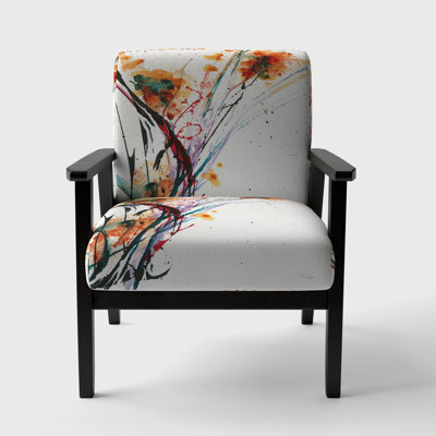 Geidel - Abstract Flowers - Upholstered Traditional Accent Arm Chair