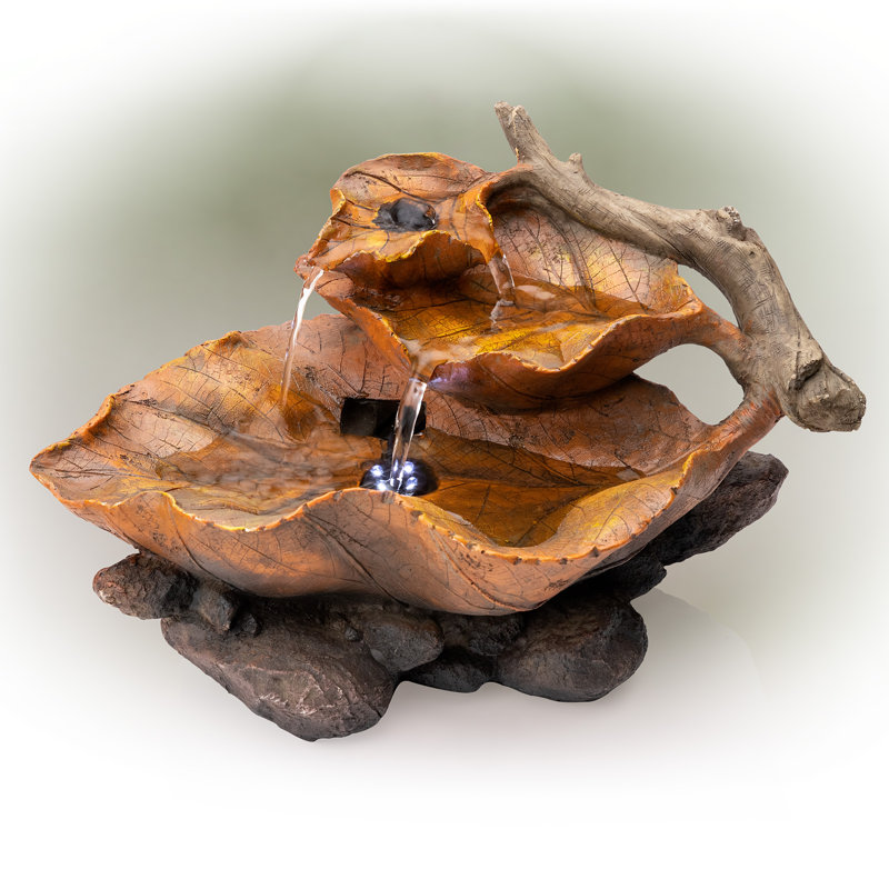 Goble Weather Resistant Cascade Fountain with Light