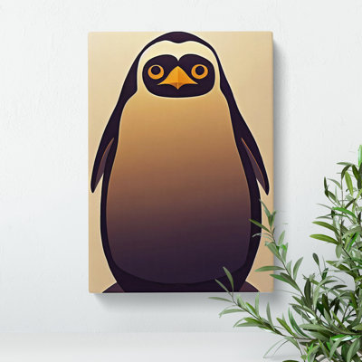 Retro Penguin Art No.2 - Wrapped Canvas