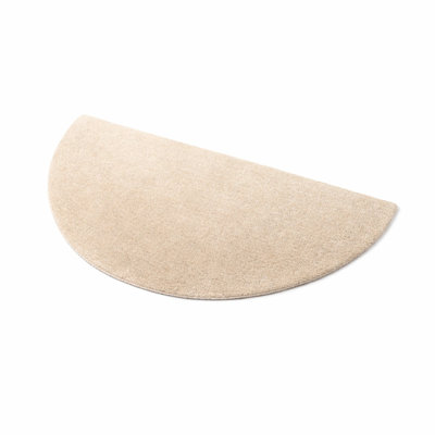 Half round wool hearth rug in beige charcoal or sage
