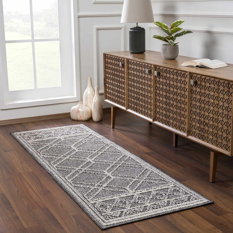 Janyssa Geometric Outdoor Gray Area Rug