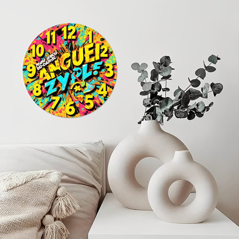 horloge abstraite colorée