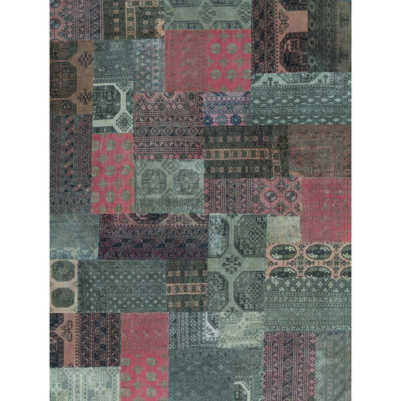 Afghan Wool Patchwork Area Rug