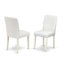 Ensemble de table de salle à manger 5 pièces comprenant une table carrée en bois et 4 chaises Parson revêtues de similicuir blanc, lin blanc-1132522851-1132522850-1195928159
