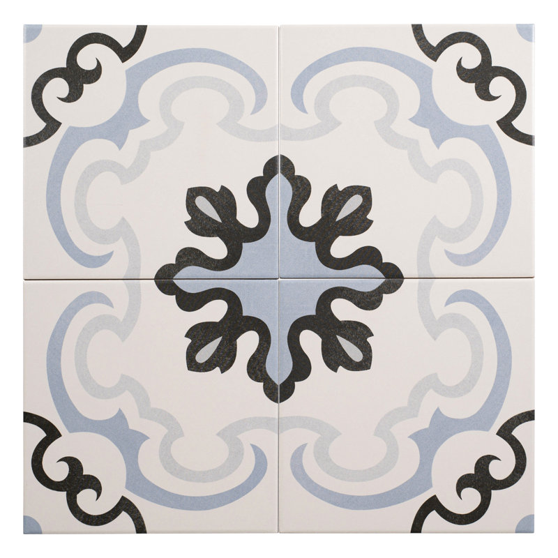 Dronikos bleu Iistanelle 8 po Carreau de porcelaine Encaustic