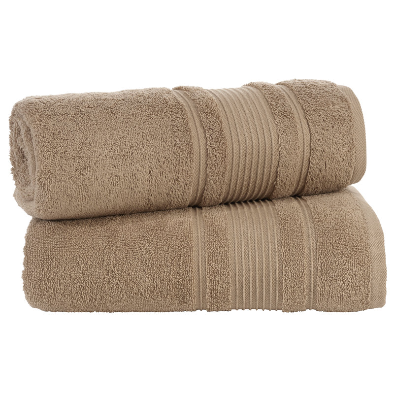 Personnalisez vos serviettes avec des broderies: noms, monogrammes, initiales. Ensemble de serviettes de bain 2 pièces, Brun