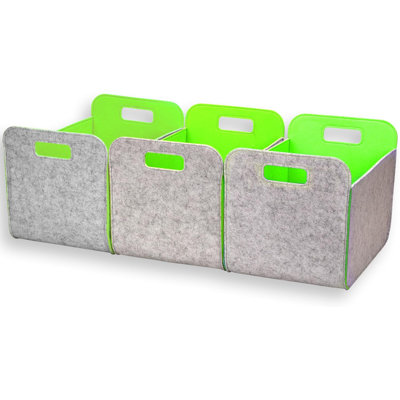 Ensemble de 3 paniers de rangement en feutre de 38 x 25 x 25 cm, boîte pliable et pratique