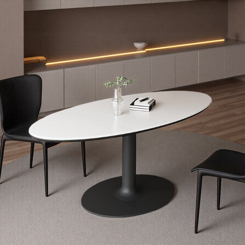 Table de salle à manger Modern, H 29,52 po x L 62,99 po x l 31,49 po, Blanc/Noir
