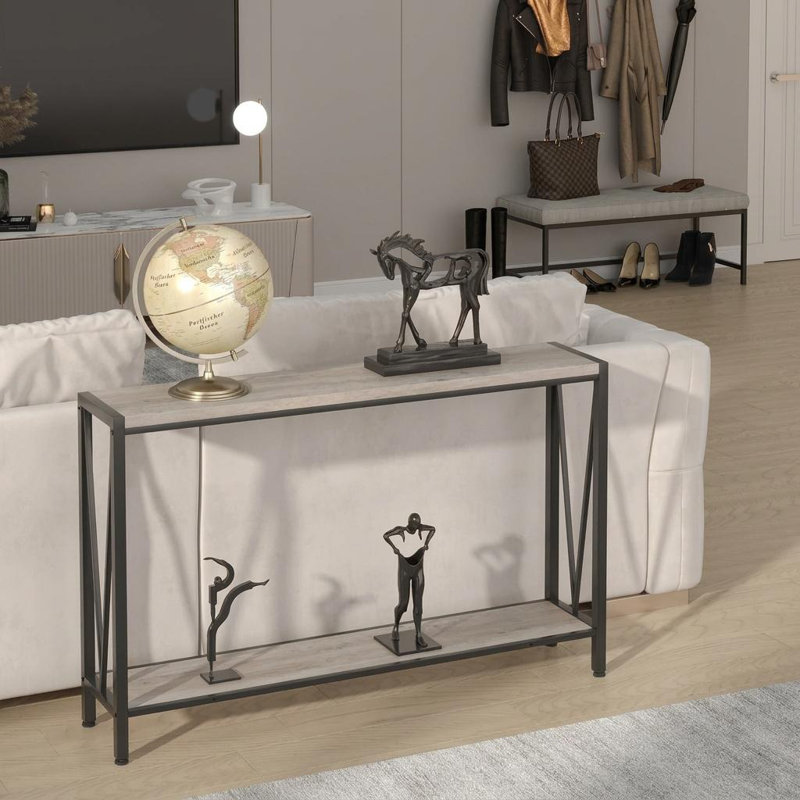 Coffee Table, Gray, 75cm H x 40cm W x 120cm D, Gray, Gray