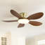 Ventilateur de plafond à DEL 5 pales 51 "à intensité variable moderne rétro avec télécommande