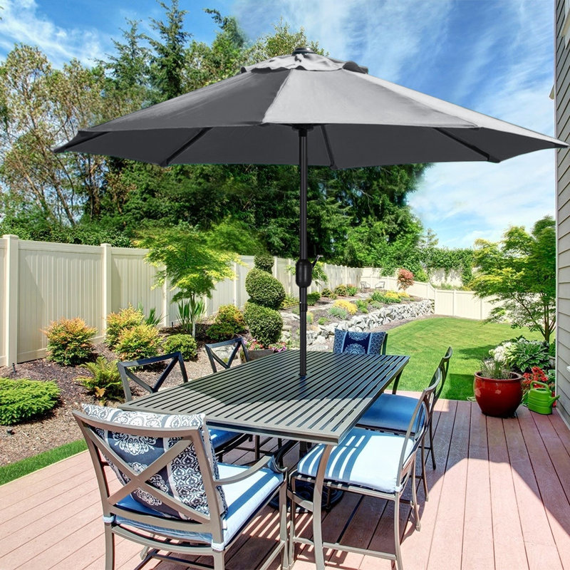 Aaroon 300cm Market Parasol, Dark Grey