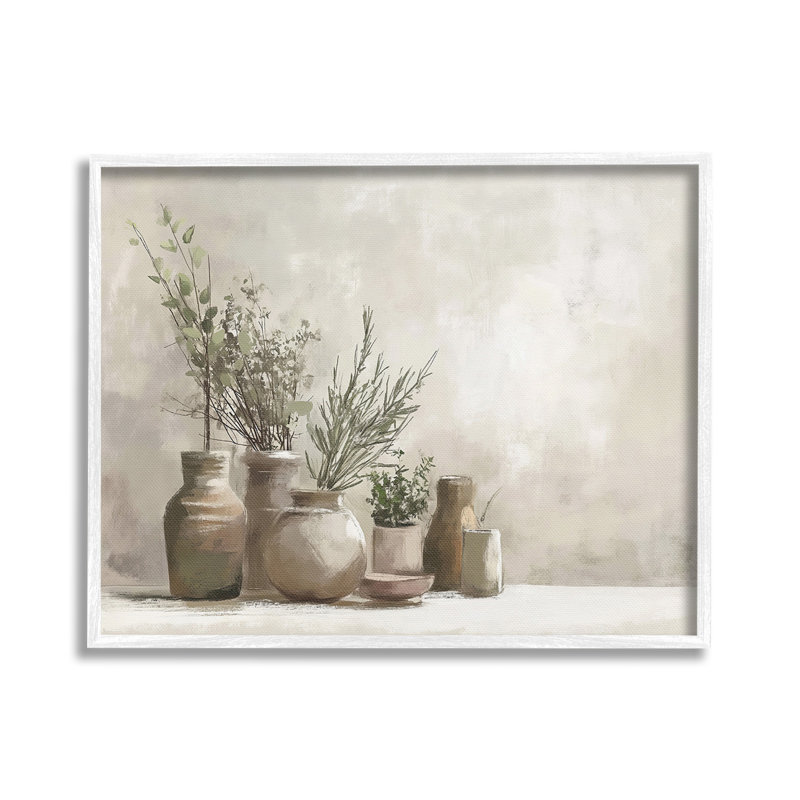 «Cottage Herbs in Pottery», art de la giclée encadrée par Imagine It Images, Estampe numérique encadrée blanc bord de mer