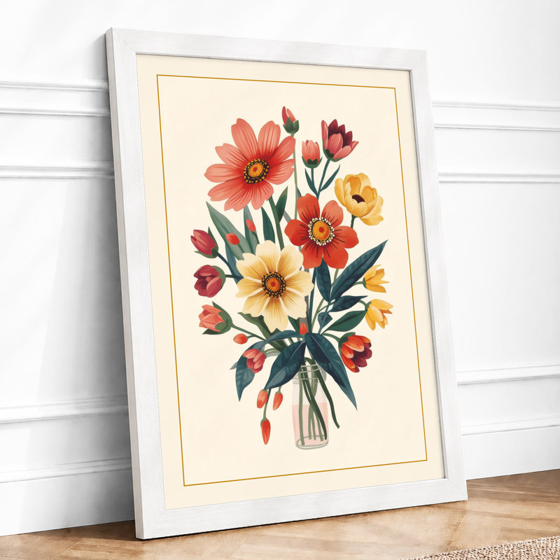 Study in Bloom Botanical - Framed Print, A4 - 29.7 x 21.0 cm, White