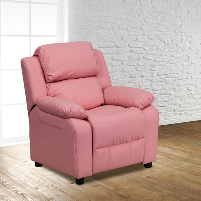 Degeorge Deluxe Padded Contemporary Kids Recliner with Storage Arms by Isabelle & Max