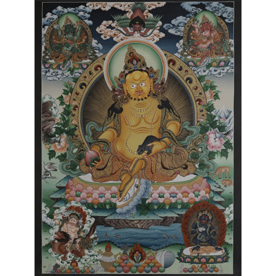 Panch Kubera - The Tibetan Buddhist God Of Wealth (Brocadeless Thangka)