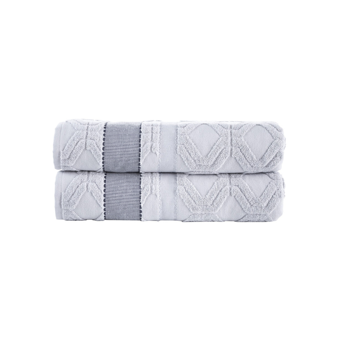 Brooks Brothers Large Square 2 Pcs Bath Sheets (Set of 2) Brooks Brothers 
