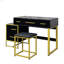 Ensemble de coiffeuse avec miroir, commode avec table de chevet et 4 tiroirs-462163005