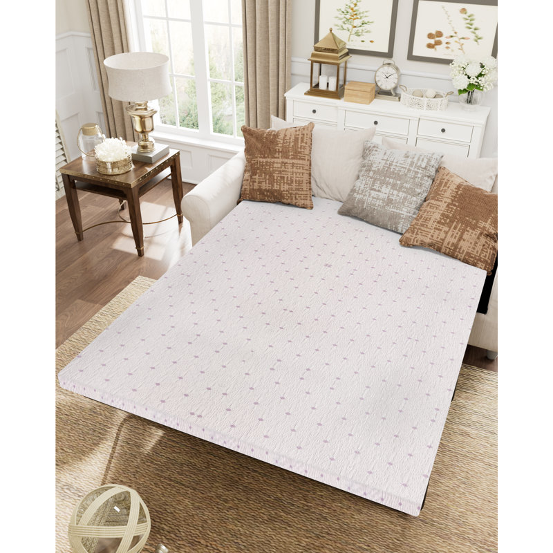  Mattress Topper for Sleeper Sofa and Couch Bed, 4 Inch Queen Size Sofa Bed Replacement Mattress with Ultra Soft Cover, Lavender (Sofa NOT Included)