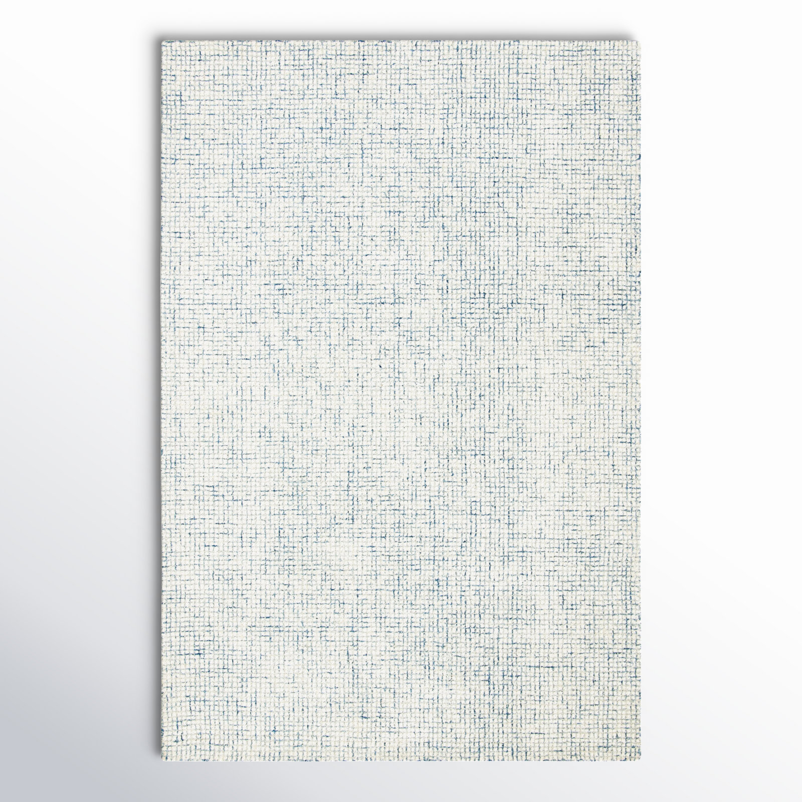 Rowe Ivory Blue Hand-Tufted Striped Rug, Rectangle 2' x 3'