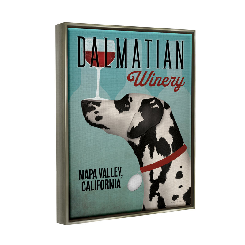 "Dalmatian Vintage", impression encadrée sur bois, H 31 po x l 25 po x P 1,7 po, Cadre flottant gris lustré