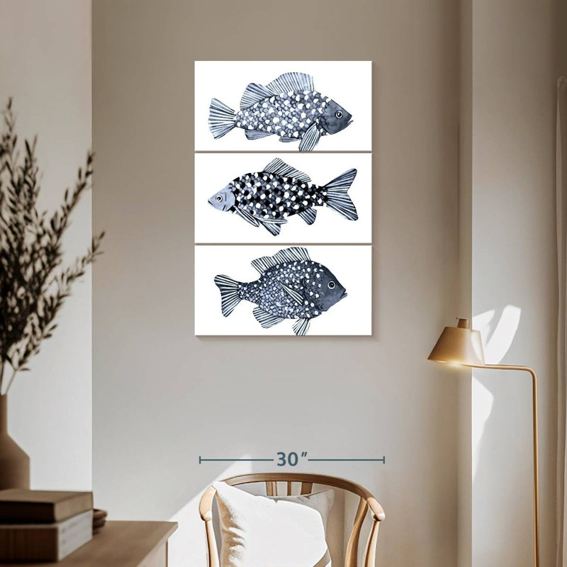 Brampt Blue Fish I, 57" H x 36" W