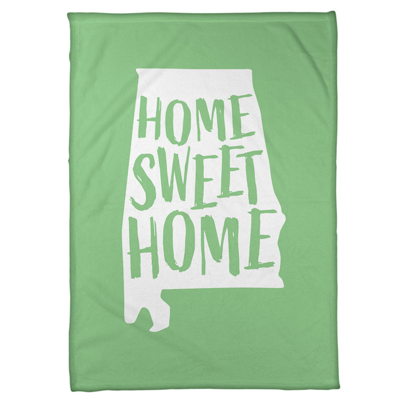 Jeté polaire à la maison alabama, l 52,5 po x L 62,5 po, Vert