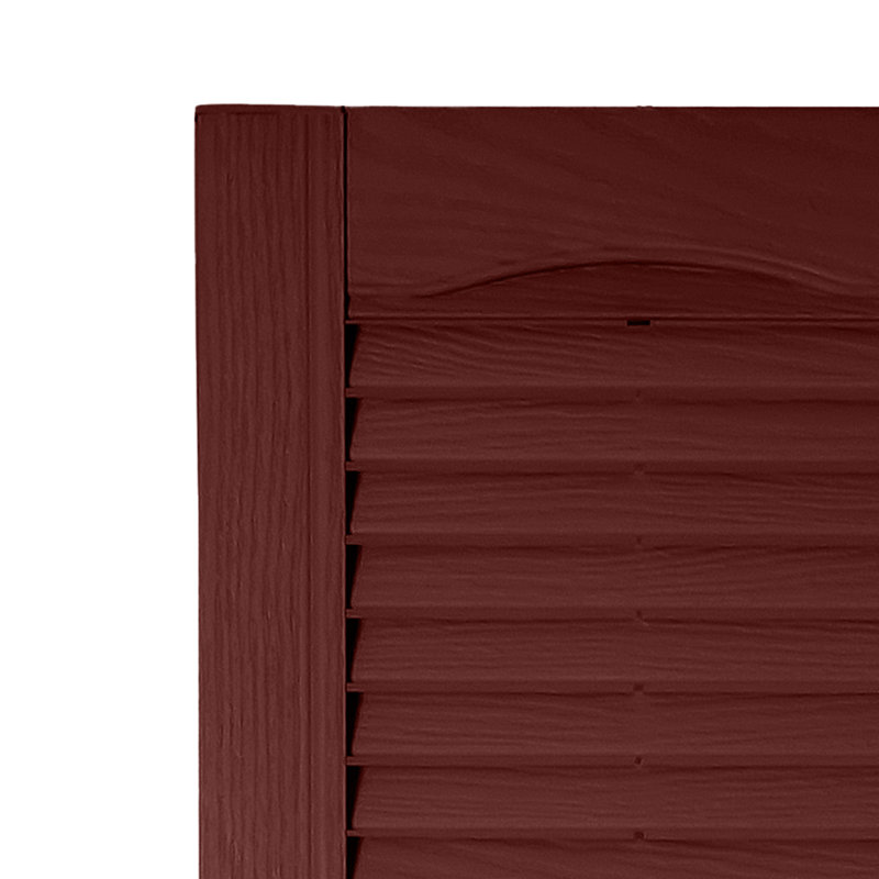 Custom Louvred Shutter with Cathedral Top, Cranberry, 38", 12"