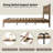 King Size Bed Frame, Solid Wood Platform Bed with Headboard & Footboard, 12 Sturdy Slatted Structure, Central Metal Legs, Easy Assembly, Noise & Anti-Slip, No Box Spring Needed, Barnwood Finish-780685269-780685271
