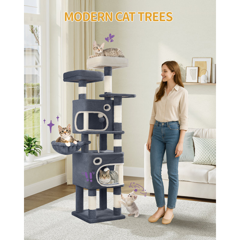 159cm H Cat Tree, Dark Grey