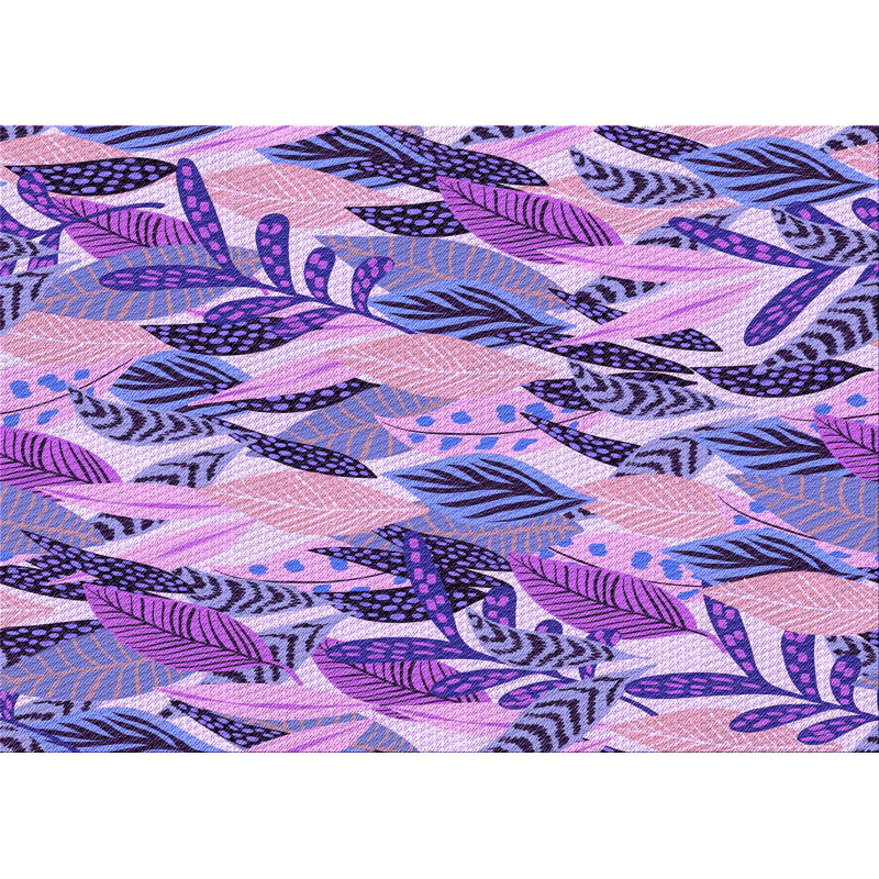 Tapis 100% à motifs lavables à la machine 2989 WSH-PAT1804-PUR-, Rectangle 7 pi x 9 pi