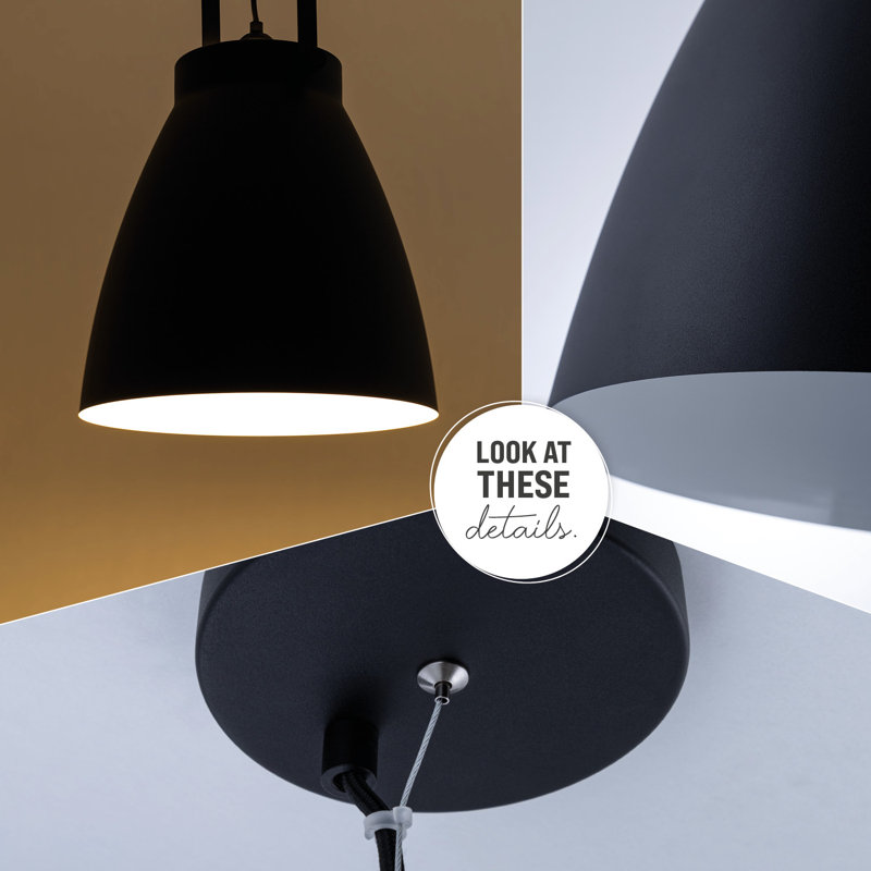 Iliana 1 - Light Single Pendant, Black/White