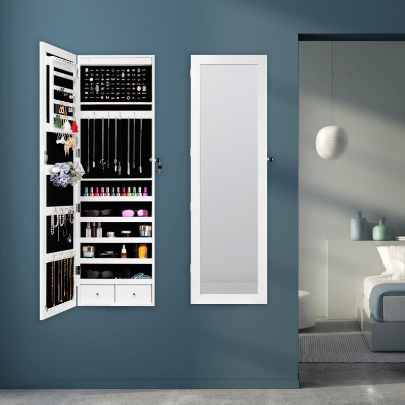 Armoire à bijoux avec miroir à suspendre