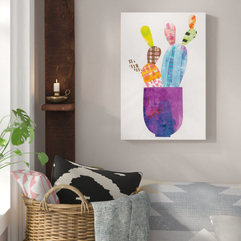 « collage cactus iii », impression sur toile, H 26 po x l 18 po x P 1,5 po