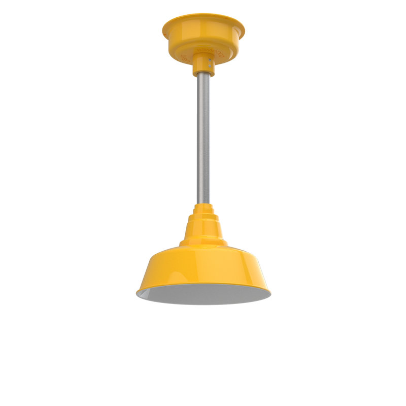 Vandervliet 1 - Light LED Single Pendant, 48" H x 10" W x 10" D, Yellow/Galvanized Silver
