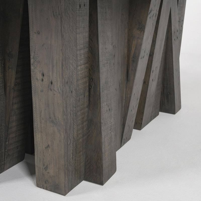 Simone 94" Reclaimed Pine Wood Dining Table In Antique