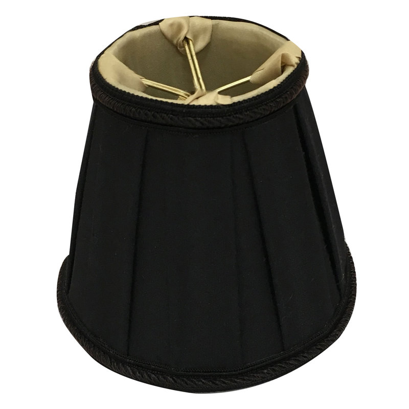 Abat-jour empire candélabre en soie/chantoung H 5 po (attache) noir