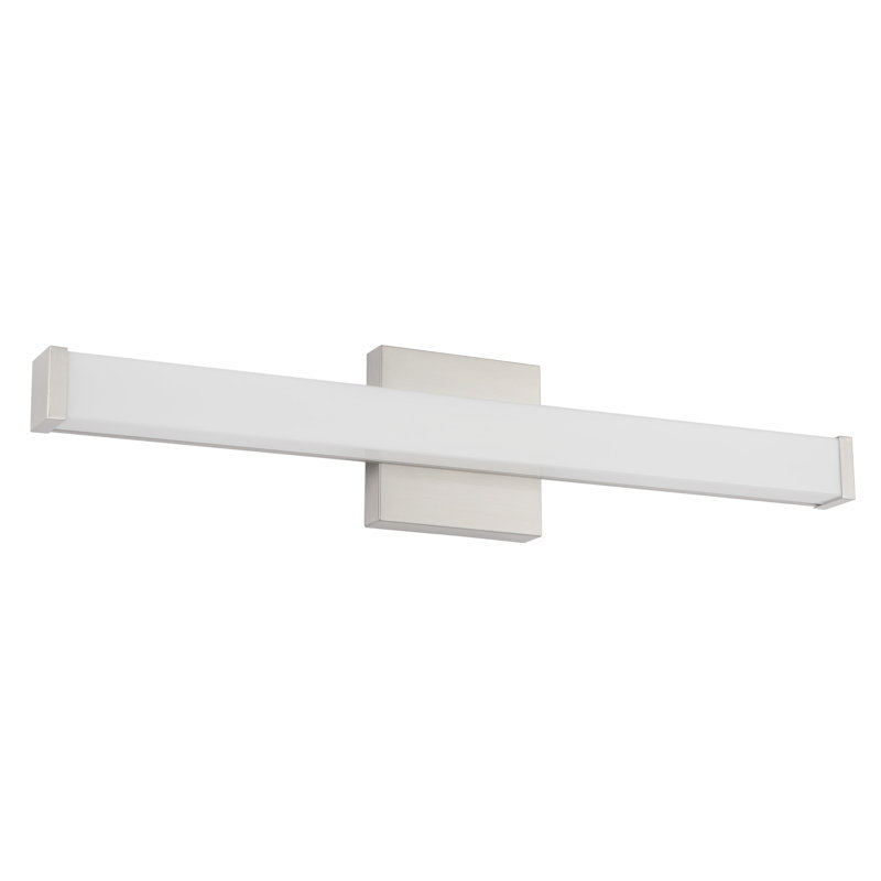 Geri 24-in Black dimmable LED Wall Sconce, Nickel