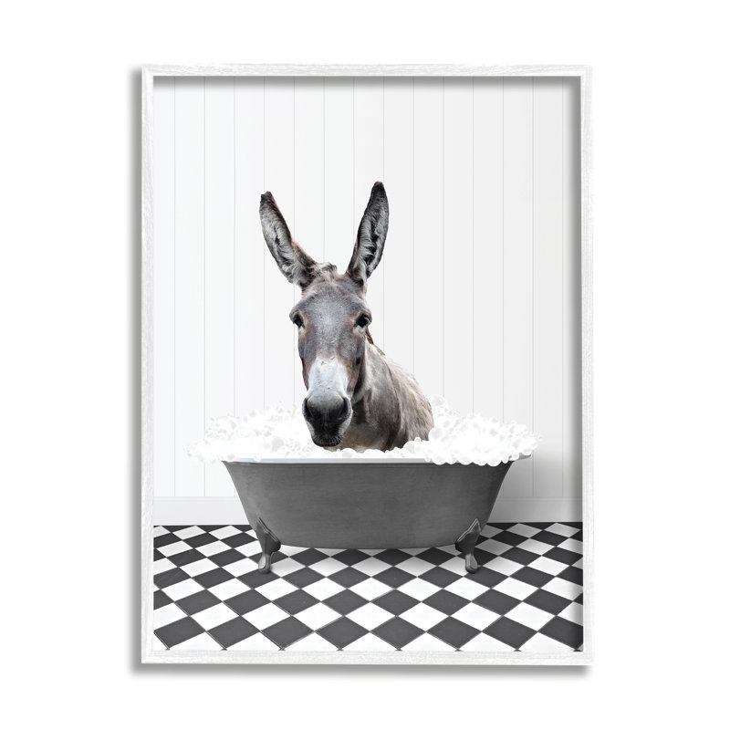 «Trinx Vintage Tub Donkey», art de la giclée encadrée par lettré et doublé, H 30 po x l 24 po x P 1,5 po