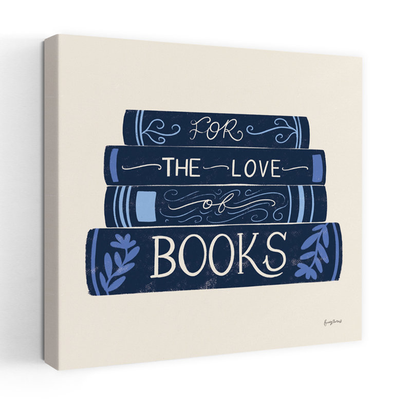 Art contemporain bleu livresque avec livre bleu, H 24 po x l 24 po