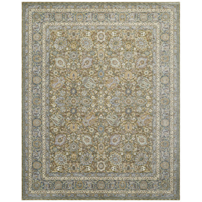 Narooma Olive Khaki Paisley Area Rug